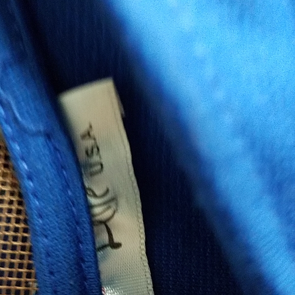 Ladies Cropped Top XS Royal  Blue Love - Picture 2 of 3